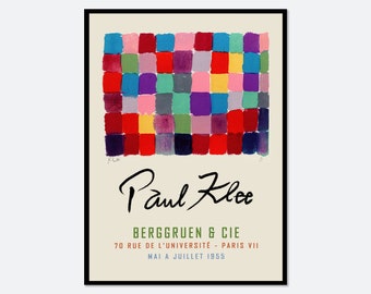 Paul Klee Qu color chart (1930) Vintage Poster Art Print | Paul Klee Print, Paul Klee Painting, Colorful Art, Museum Exhibition #PK09