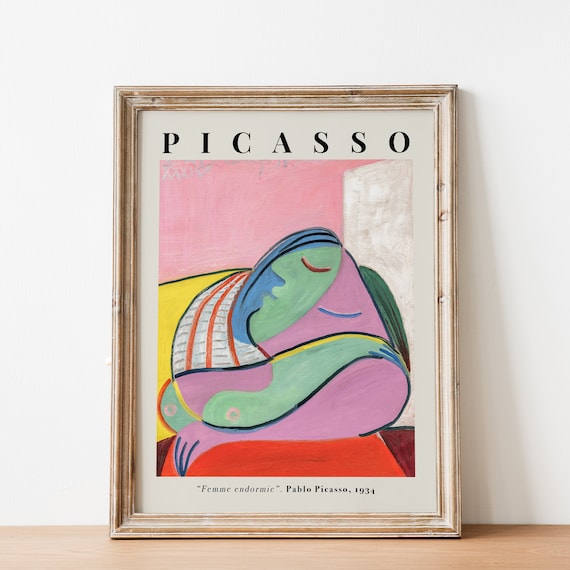 パブロ・ピカソ「眠る女性」ピンク抽象画 キュビズム ヴィンテージ