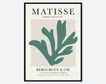 Henri Matisse Cut-Outs Vintage Poster Art Print |  Matisse Print, Matisse Poster,Papiers Decoupes, Botanical Art, Berggruen and Cie #M76
