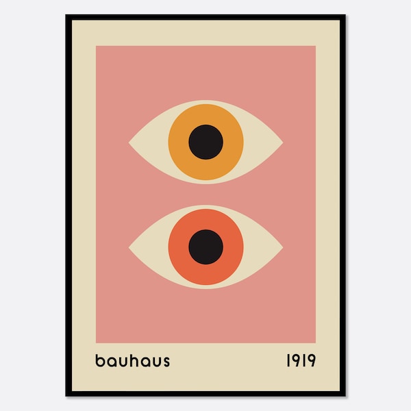 Bauhaus 1919 Geometric Colorful Eyes Art Print | Bauhaus Ausstellung Weimar 1923, Bauhaus Print, Bauhaus Poster, Mid Century Print #BH38