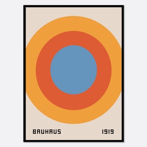 Bauhaus 1919 Geometric Color Block Circles Art Print | Bauhaus Ausstellung Weimar, Bauhaus Print, Bauhaus Poster, Mid Century Print BH41