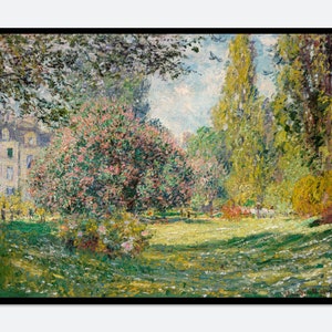 Monet Landscape The Parc Monceau 1876 Vintage Exhibition Poster Art Print| Claude Monet Print, Monet Poster, Monet Painting, Famous Art N36B