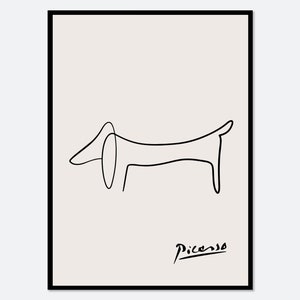 Picasso Print, Picasso Poster, Pablo Picasso Dog Line Art Print, Dachshund Print, Le Chien, Exhibition Poster, Animal Vintage Poster #PP40