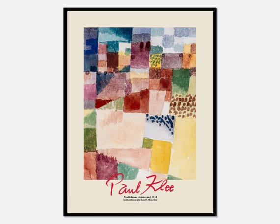 Paul Klee Motif From Hammamet 1914 Vintage Poster Colorful Art