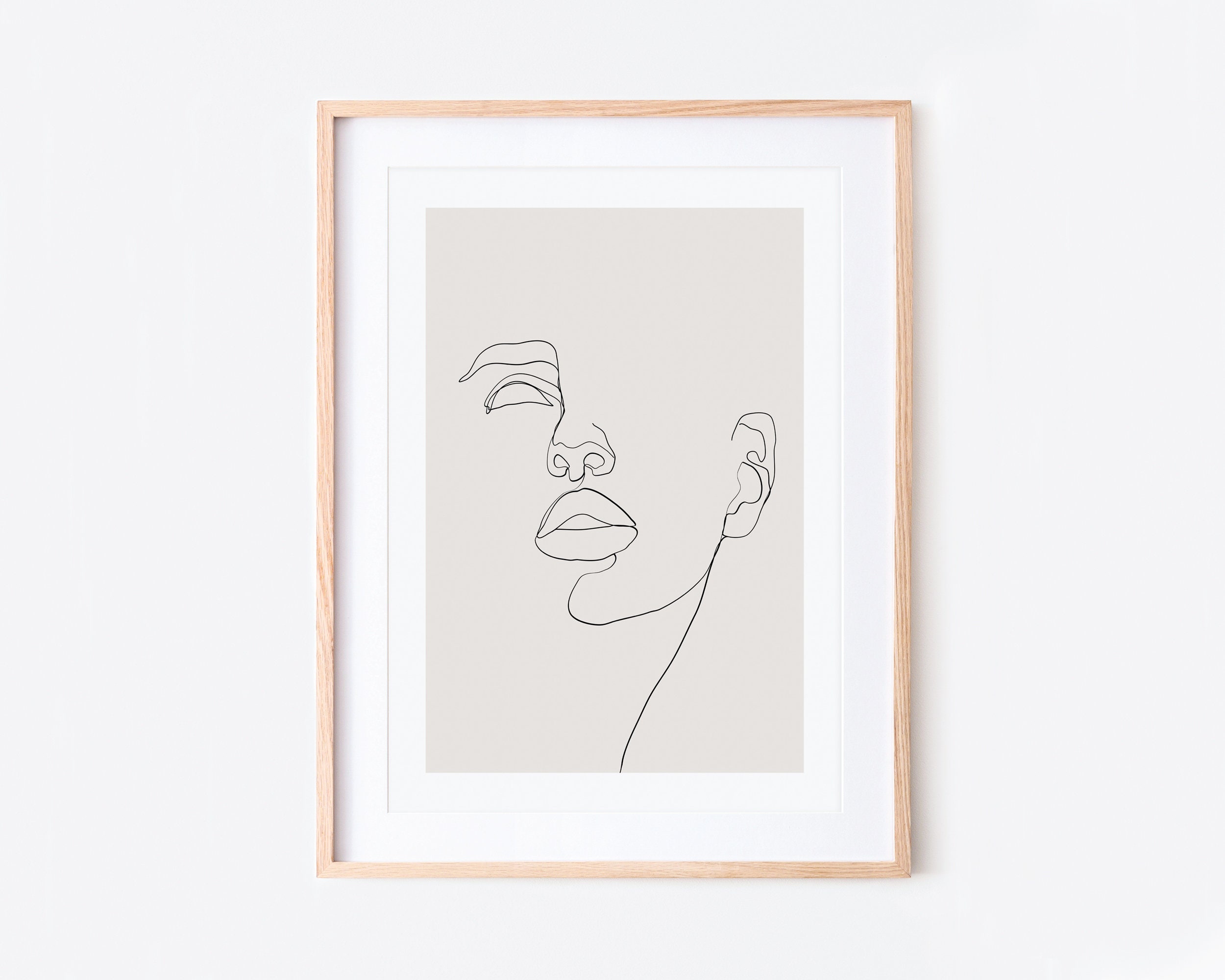 One Line Modern Girl Silhouette Line Art Print | Single Line Figure ...