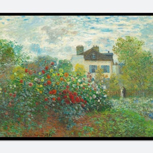 Monet Artist&#39;s Garden in Argenteuil Vintage Exhibition Poster Art Print | Claude Monet Print, Monet Poster, Monet Painting, Famous Art #N34B