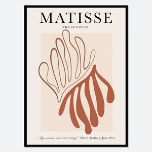 Henri Matisse Cut-Outs Vintage Exhibition Poster Art Print | Botanical Plants Leaves, Berggruen Cie, Boho Wall Decor, Papiers Decoupes #M10