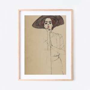 Egon Schiele Portrait of a Woman 1910 Vintage Exhibition Poster Art Print Egon Schiele Print, Egon Schiele Poster, Schiele Painting ES06 image 2