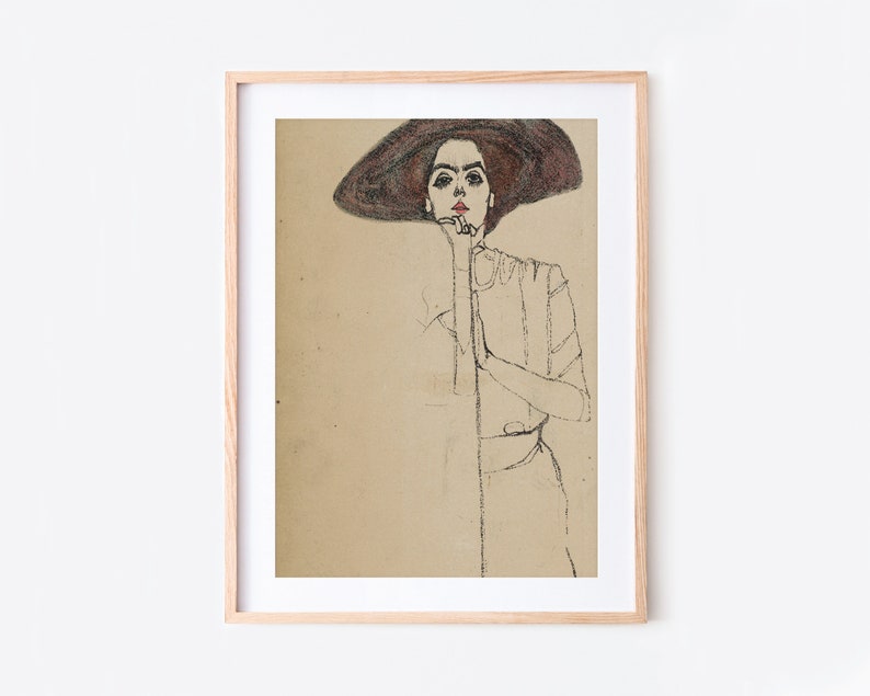 Egon Schiele Portrait of a Woman 1910 Vintage Exhibition Poster Art Print Egon Schiele Print, Egon Schiele Poster, Schiele Painting ES06 image 2