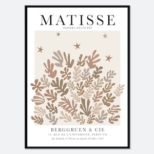 Henri Matisse Cut-Outs Vintage Poster Art Print | Matisse Print, Matisse Poster, Botanical Leaves Art, Papers Decoupes, Berggruen Cie #M133