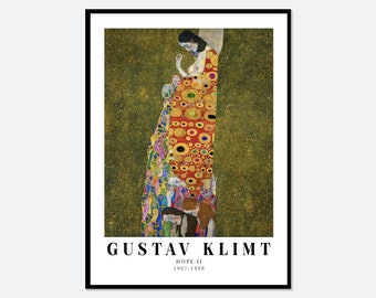 Gustav Klimt Hope II 1907-1908 Vintage Exhibition Poster Art Print | Gustav Klimt Print, Gustav Klimt Poster, Gustav Klimt Painting GK13A