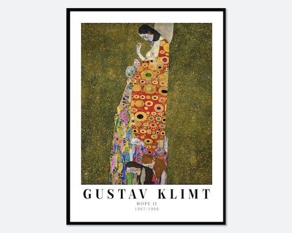 グスタフ・クリムト「希望II」1907-1908年 ヴィンテージ展覧会ポスター