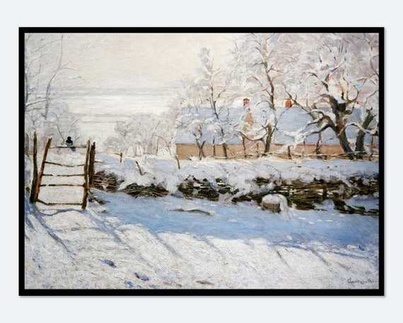 モネ「カササギの雪景色」ヴィンテージ展覧会ポスターアートプリント
