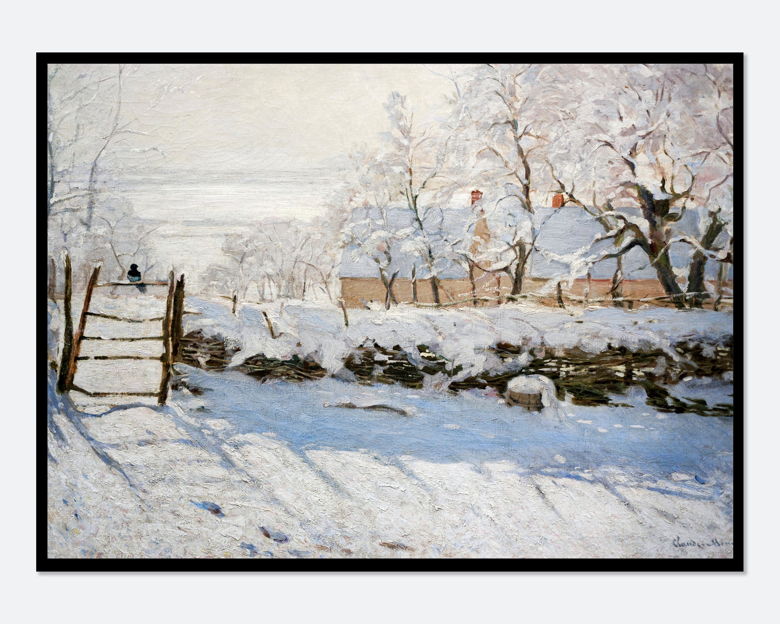 モネ「カササギの雪景色」ヴィンテージ展覧会ポスターアートプリント
