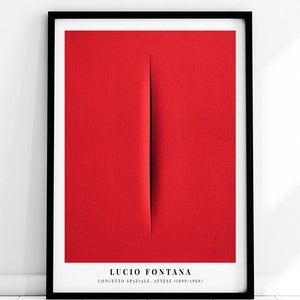 Lucio Fontana Red Cut Exhibition Poster Concetto Spaziale Spatialism Colorful Art Print Lucio Fontana Print, Lucio Fontana Painting LF01 image 10