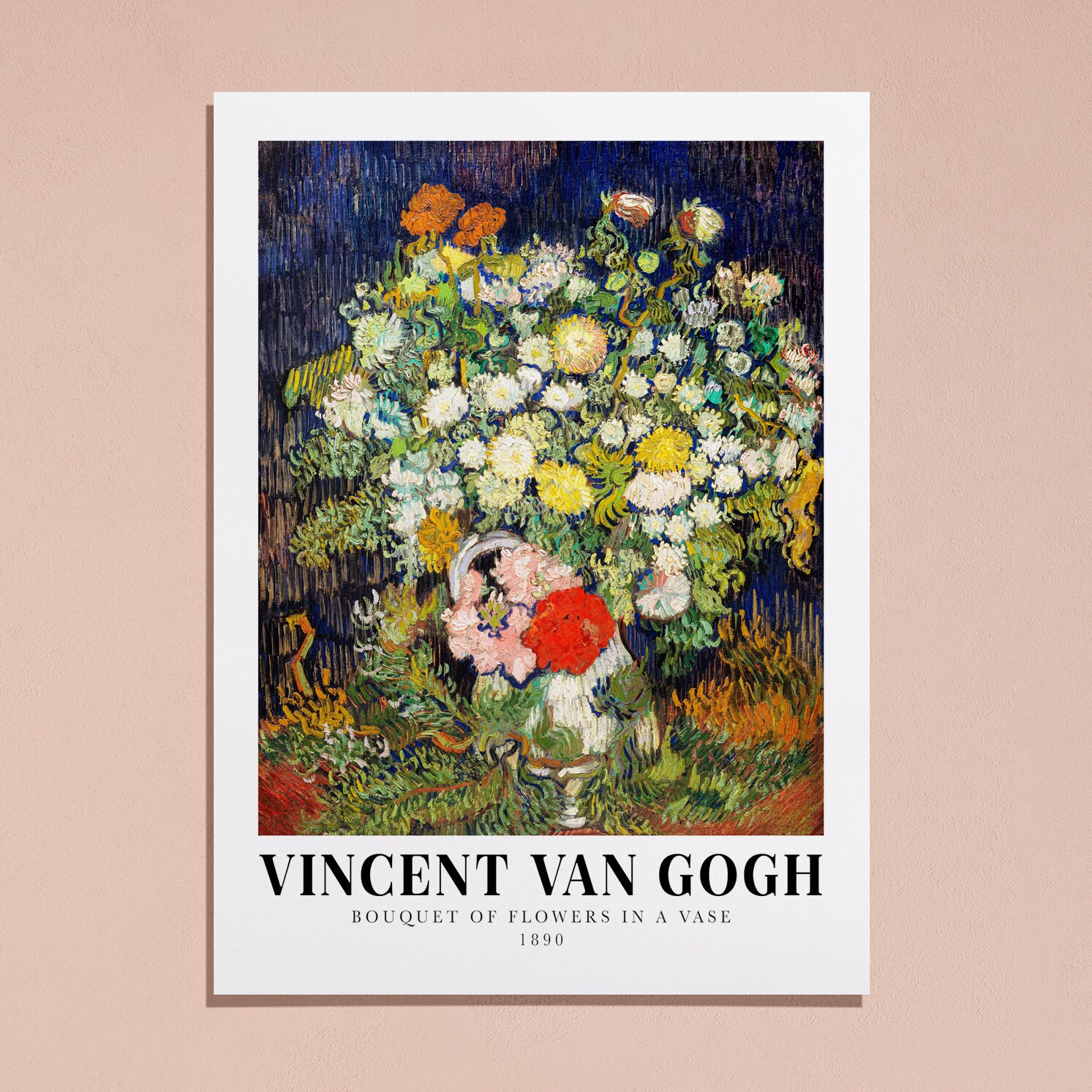 ゴッホ「花瓶の中の花束」ヴィンテージ展覧会ポスターアートプリント