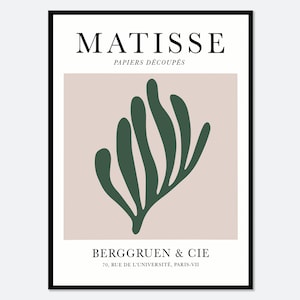 Henri Matisse Cut-Outs Vintage Poster Art Print | Matisse Print, Matisse Poster, Berggruen and Cie, Papiers Decoupes, Botanical Art #M27