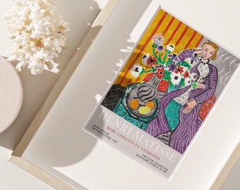 アンリ・マティス「紫のローブとアネモネ」ヴィンテージポスターアート