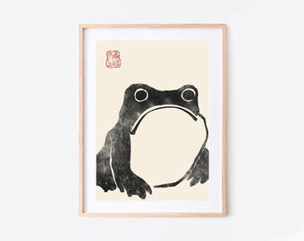 Japanese Frog Matsumoto Hoji Toad Woodblock Art Print | Japanese