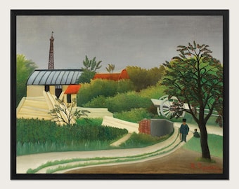 Henri Rousseau Sawmill Near Paris Fine Art Print, French Countryside Poster, Vintage Landscape Painting, Green Farmhouse Wall Decor HR16