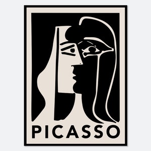 Picasso The Kiss 1979 Abstract Painting Vintage Poster Art Print | Pablo Picasso Print, Picasso Poster, Picasso Painting, Exhibition  #PP29