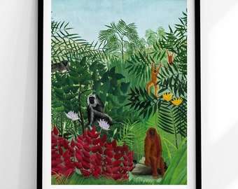 Henri Rousseau Tropical Forest With Monkeys Vintage Exhibition 