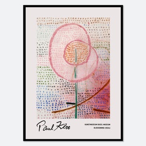 Paul Klee Blossoming 1934 affiche vintage fleur rose abstraite impression d'art mural coloré | Célèbre tableau de Paul Klee, exposition du musée #PK18