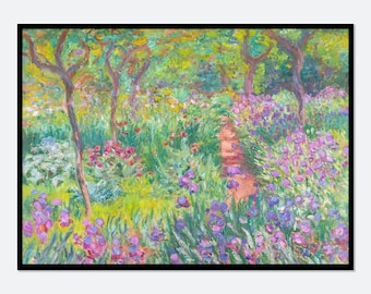 Monet The Artist’s Garden in Giverny Vintage Exhibition Poster Art Print | Claude Monet Print, Monet Poster, Monet Painting, Famous Art N31B