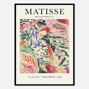 Henri Matisse La Japonaise, Woman Beside Water Vintage Poster Art Print | Matisse Print, Matisse Painting, Colorful Museum Exhibition #M17