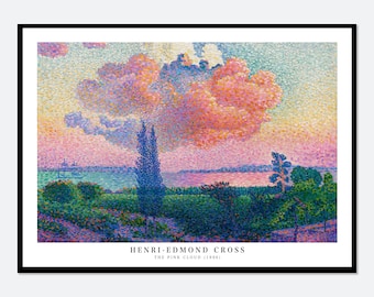 アンリ・エドモンド・クロス「海に沈む夕日」1896年キャンバスプリント