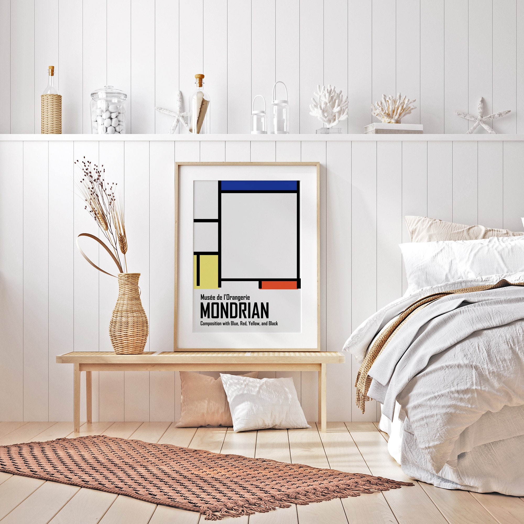 Piet Mondrian Remastered Composition Blue Red Yellow Black Abstract ...