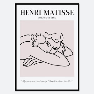 Henri Matisse Woman Line Art Vintage Poster Art Print | Matisse Print, Matisse Poster, Matisse Line Art, Minimalist One Line Drawing #M70