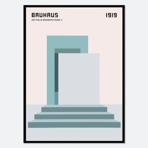 Bauhaus Architecture 1919 Art Print | Bauhaus Ausstellung Weimar 1923, Bauhaus Print, Bauhaus Poster, Geometric Print Exhibition Poster BH03