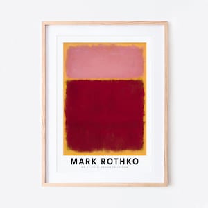 Mark Rothko No. 17 Untitled 1961 Red Pink Yellow Vintage Poster Art Print Mark Rothko Print, Mark Rothko Painting, Museum Exhibition MR08 image 2