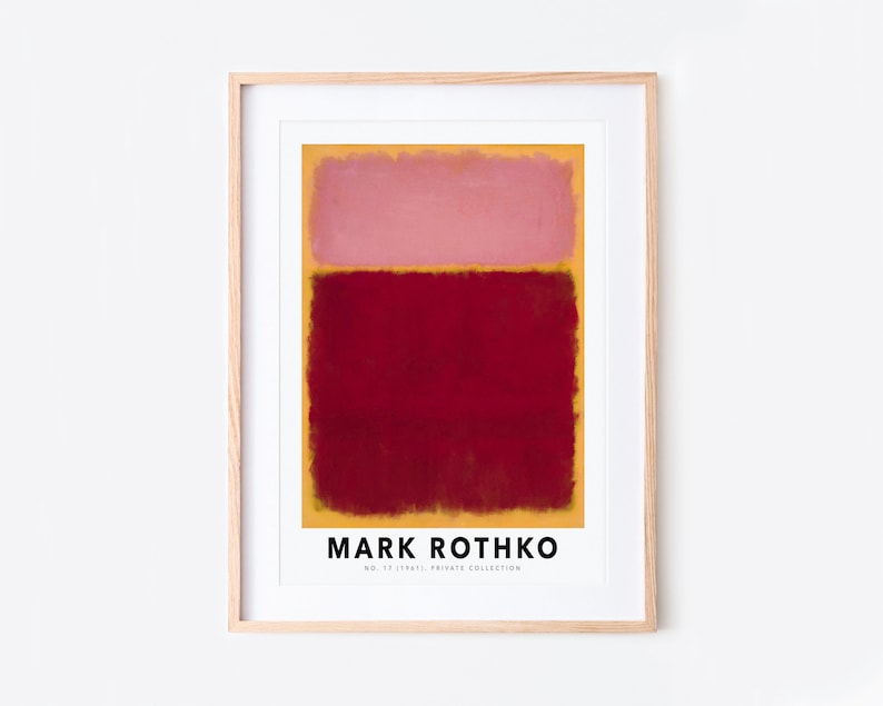 Mark Rothko No. 17 Untitled 1961 Red Pink Yellow Vintage Poster Art Print Mark Rothko Print, Mark Rothko Painting, Museum Exhibition MR08 image 2