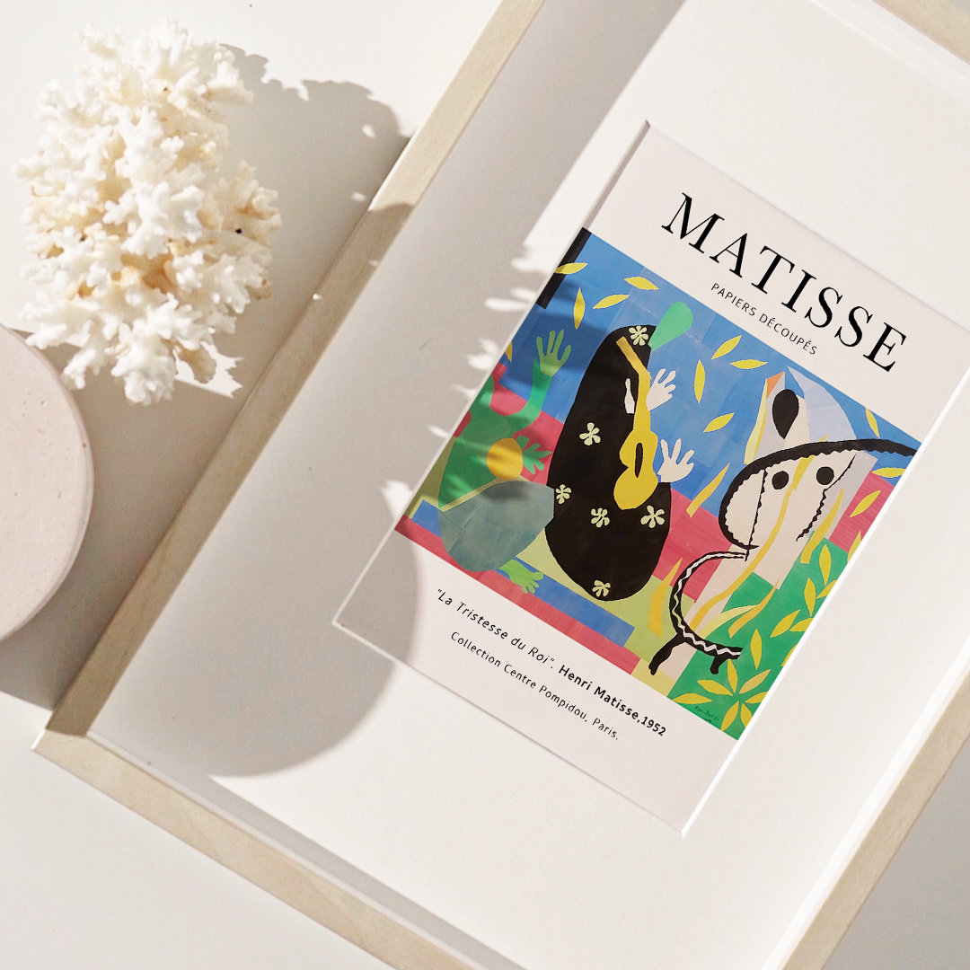 アンリ・マティス「王の悲しみ」（1952年）ヴィンテージポスター複製