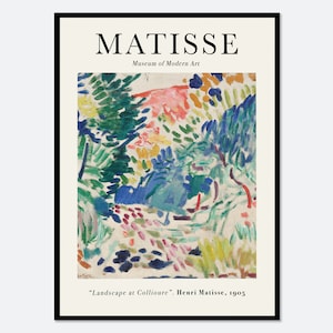 Henri Matisse Landscape at Collioure 1905 Painting Vintage Poster Art Print | Antique Retro Famous Museum Exhibition, Colorful Fauvism #M16