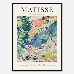 Matisse Print, Matisse Poster, Henri Matisse Art Print, Matisse Landscape at Collioure Painting, Vintage Poster, Exhibition Poster, Famous Art Prints, Color Art Print, Abstract Wall Art