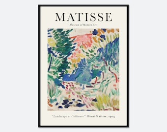 Henri Matisse Landscape at Collioure 1905 Painting Vintage Poster Art Print | Antique Retro Famous Museum Exhibition, Colorful Fauvism #M16