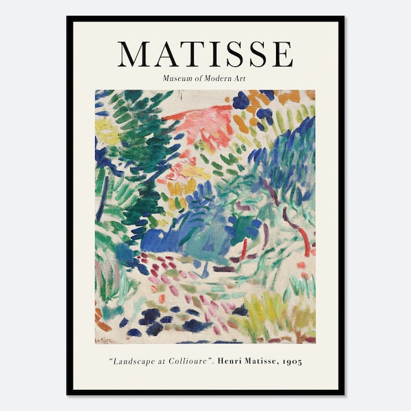 Henri Matisse Landschaft in Collioure 1905 Gemälde Vintage Poster Kunstdruck | Antike berühmte Museumsausstellung im Retro-Stil, farbenfroher Fauvismus #M16