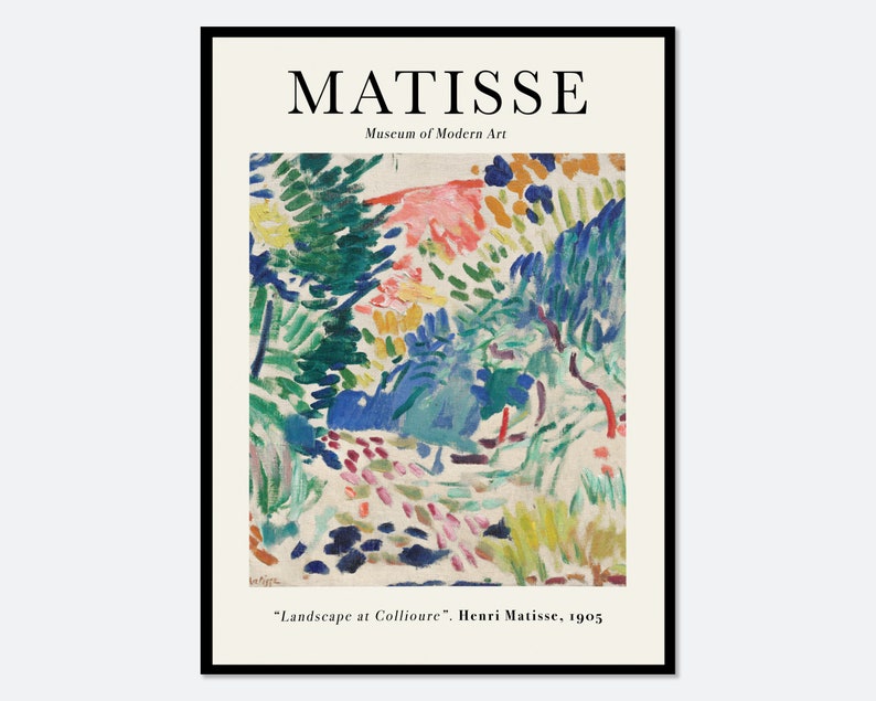 Matisse Print, Matisse Poster, Henri Matisse Art Print, Matisse Landscape at Collioure Painting, Vintage Poster, Exhibition Poster, Famous Art Prints, Color Art Print, Abstract Wall Art