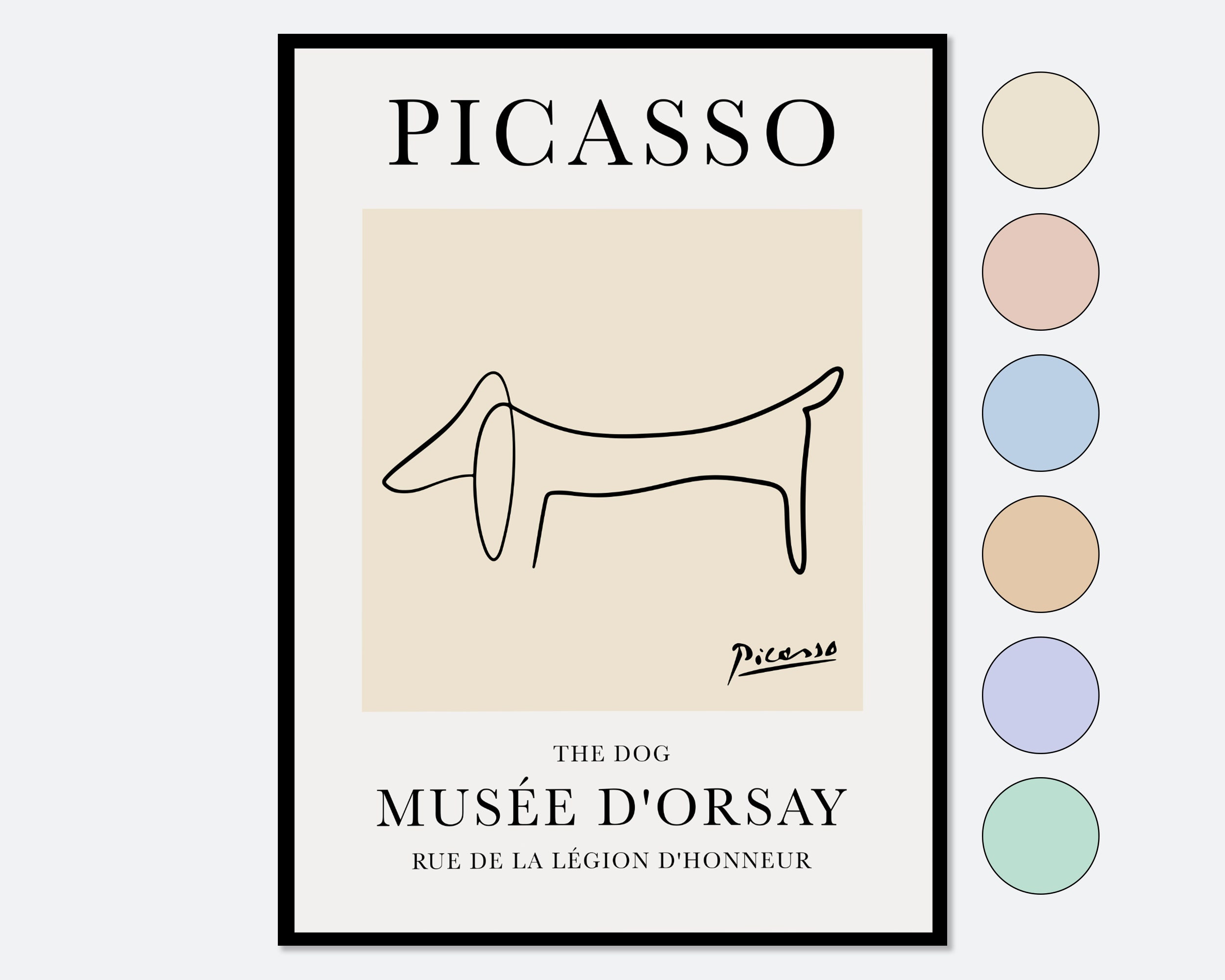 Picasso Print, Picasso Poster, Pablo Picasso Dog Line Art Print