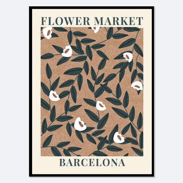 Flower Market Barcelona Tulips Botanical Art Print | Spring Flowers Print, Spring Floral Art, Wildflowers Print, Colorful Art Print #FM61