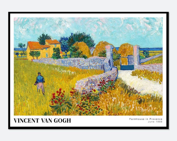 Van Gogh Farmhouse in Provence 1888 Painting Art Print | Colorful