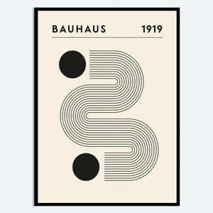 Bauhaus Geometric Lines Circles Wall Art Print | Bauhaus 1919 Abstract Exhibition, Minimalist Mid Century Modern Contemporary Poster #BH71