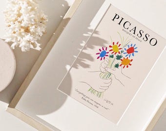 ピカソ「平和の花束」アートプリント｜パブロ・ピカソの花束スケッチ