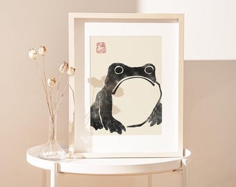 Japanese Frog Matsumoto Hoji Toad Woodblock Art Print | Japanese