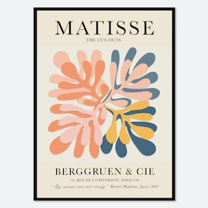 Stampa di Matisse, Poster di Matisse, Stampa d'arte Henri Matisse, Poster vintage della mostra di ritagli di Matisse, Papiers Decoupes, Berggruen e Cie M04