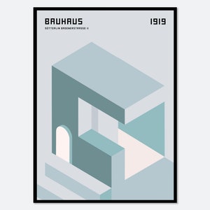 Bauhaus Architecture 1919 Art Print | Bauhaus Ausstellung Weimar 1923, Bauhaus Print, Bauhaus Poster, Geometric Print, Exhibition Poster