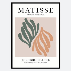 Henri Matisse Cut-Outs Vintage Poster Art Print | Matisse Print, Matisse Poster, Berggruen and Cie, Papiers Decoupes, Botanical Art #M92